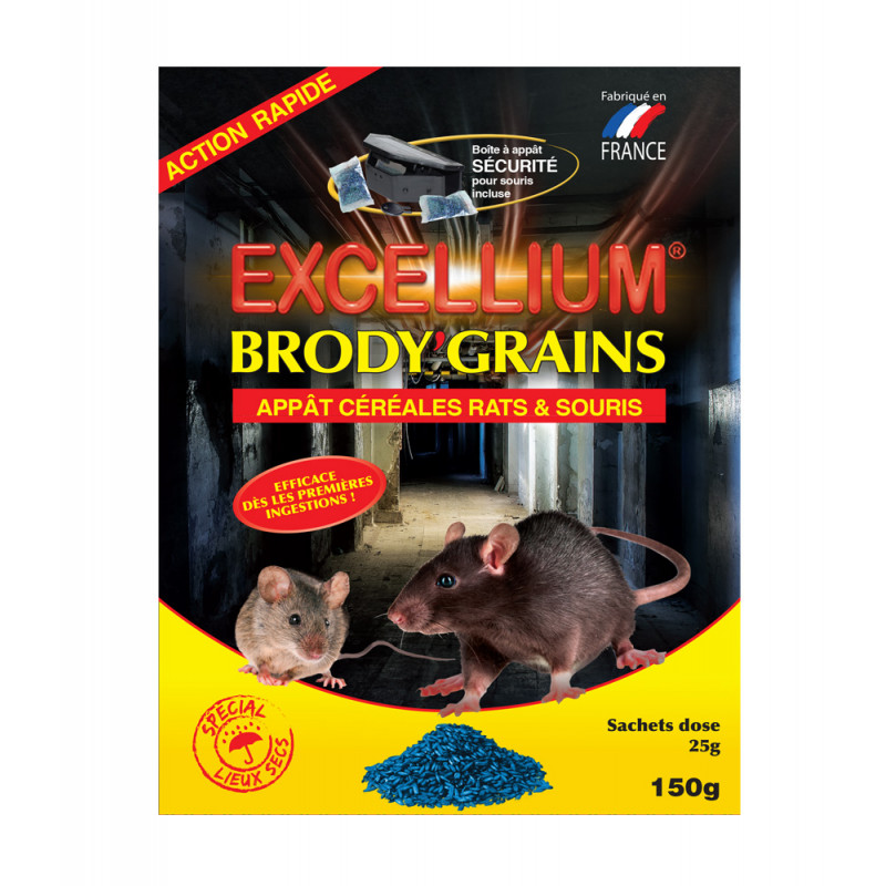 Céréales Anti rats et souris 150 gr 6 sachets