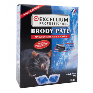 Brody'pâte appât en pâte rats & souris Excellium + poste d'appâtage sécurisé inclus
