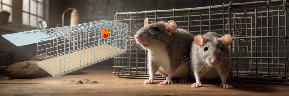 Nasse à rats une entrée socle bois avec bloc attractif arôme au choix